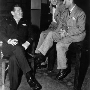 COMMAND DECISION, Clark Gable, director Sam Wood, producer Sidney Franklin on set, 1948