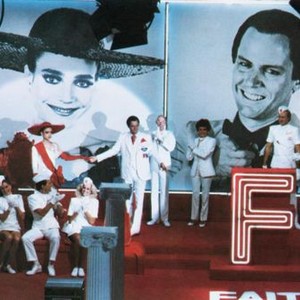 SHOCK TREATMENT, seated front from left: Darlene Johnson, Manning Redwood, Nell Campbell, Rik Mayall, Wendy Raebeck, standing from left: Jessica Harper, Cliff De Young, Richard O'Brien, Patricia Quinn, Jeremy Newson, Barry Humphries, in photographs from le