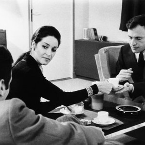 MY NIGHT AT MAUD'S, (aka MA NUIT CHEZ MAUD), from left: Antoine Vitez, Francoise Fabian, Jean-Louis Tringignant, 1969