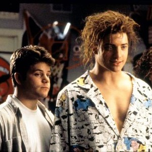 ENCINO MAN, from left: Sean Astin, Brendan Fraser, Pauly Shore, 1992, © Buena Vista