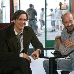YES MAN, foreground from left: Jim Carrey, director Peyton Reed, on set, 2008. ©Warner Bros.