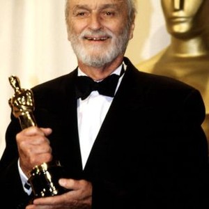 Conrad Hall with his Academy Award for AMERICAN BEAUTY, March, 2000