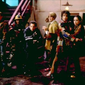 MYSTERY MEN, William H. Macy, Kel Mitchell, Ben Stiller, Hank Azaria, Paul Reubens, Janeane Garofalo, 1999, (c)MCA