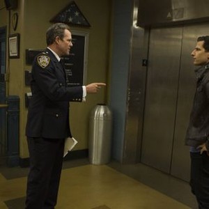 Brooklyn Nine-Nine, Dean Winters (L), Andy Samberg (R), 'The Oolong Slayer', Season 3, Ep. #4, 10/18/2015, ©FOX