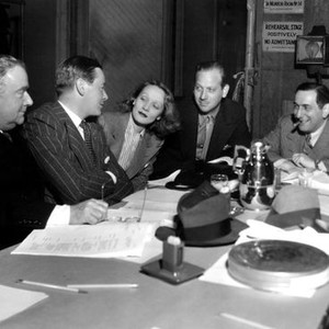 ANGEL, Ernest Cossart, Herbert Marshall, Marlene Dietrich, Melvyn Douglas, Ernst Lubitsch, 1937, cast rehearsal