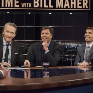 Real Time with Bill Maher, Bill Maher (L), Bob Costas (C), Gerald Posner (R), 02/21/2003, ©HBO