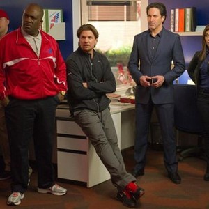 Necessary Roughness, from left: Gregory Alan Williams, Marc Blucas, Scott Cohen, Callie Thorne, 'To Swerve and Protect', Season 2, Ep. #2, 06/13/2012, ©USA