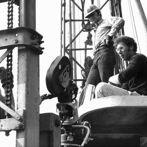 FIVE EASY PIECES, Jack Nicholson, director Bob Rafelson on set, 1970
