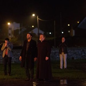 CALVARY, front, from left: Chris O'Dowd, Gary Lydon, Brendan Gleeson, 2014. TM and Copyright ©Fox Searchlight. All rights reserved.