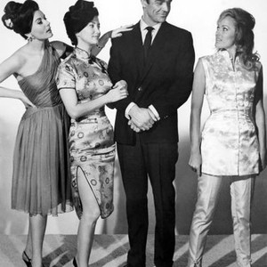 DR. NO, from left: Eunice Gayson, Zena Marshall, Sean Connery, Ursula Andress, 1962