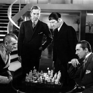 THE BLACK CAT, Boris Karloff, David Manners, Egon Brecher, Bela Lugosi, 1934