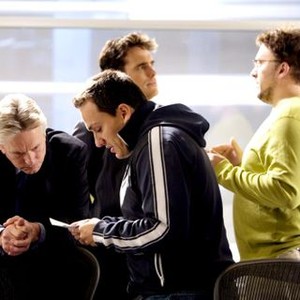 YOU, ME AND DUPREE, Michael Douglas, Director Joe Russo, Matt Dillon, Director Anthony Russo, on set, 2006, (c) Universal