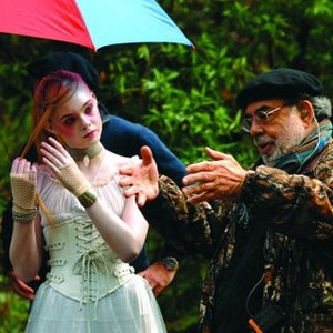 TWIXT, from left: Elle Fanning, director Francis Ford Coppola on set, 2011