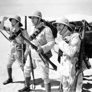 THE LOST PATROL, from left: Wallace Ford, Victor McLaglen, Brandon Hurst, 1934