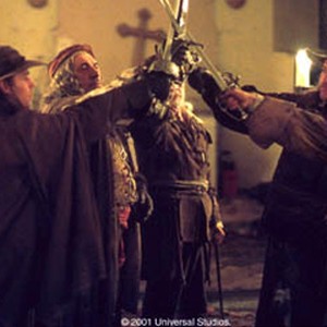 D'Artagnan (JUSTIN CHAMBERS, left) joins the Musketeers in a pledge of one for all and all for one. photo 7
