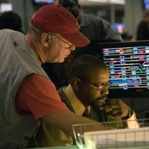THE TAKING OF PELHAM 1 2 3, from left: director Tony Scott, Denzel Washington, on set, 2009. Ph: Rico Torres/©Columbia Pictures