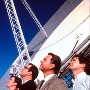Left-to-right: TOM LONG, PATRICK WARBURTON, SAM NEILL  and KEVIN HARRINGTON in Working Dog's inspired human comedy,  "The Dish," distributed by Warner Bros. Pictures.