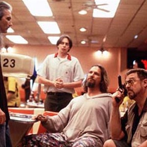 (L TO R) SMOKEY (JIMMY DALE GILMORE) ANNOYS WALTER (JOHN GOODMAN, FAR RIGHT) BY DEBATING AN OVER THE LINE CALL, AS DONNY (STEVE BUSCEMI, MIDDLE LEFT) AND THE DUDE (JEFF BRIDGES, MIDDLE RIGHT) WATCH. photo 5