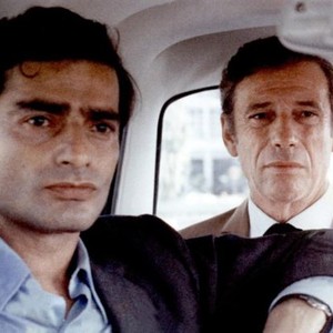 Z, from left: Charles Denner, Yves Montand, 1969