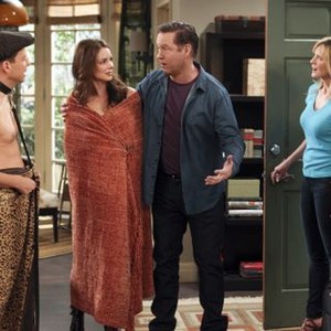 Two and a Half Men, Kimberly Williams-Paisley (L), D.B. Sweeney (C), Courtney Thorne-Smith (R), 'Welcome Home, Jake', Season 11, Ep. #17, 03/13/2014, ©CBS