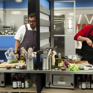 Top Chef: Masters, Chris Cosentino (L), James Oseland (R), 'Old School, New School', Season 4, Ep. #9, 09/19/2012, ©BRAVO