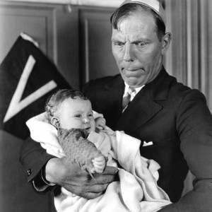BABY MINE, Karl Dane, holding baby, 1928
