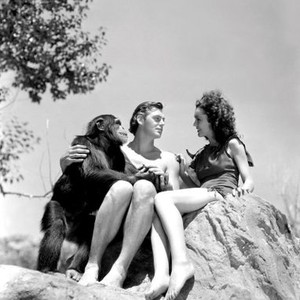 TARZAN ESCAPES, Cheetah, Johnny Weissmuller, Maureen O'Sullivan, 1936