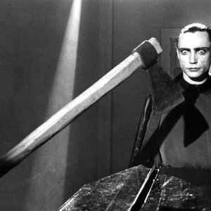 ANDY WARHOL'S DRACULA, Udo Kier, 1974, contemplating the axe