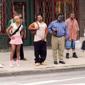 BARBERSHOP 2: BACK IN BUSINESS, Michael Ealy, Eve, Leonard Earl Howze, Ice Cube, Cedric the Entertainer, Kenan Thompson, Troy Garity, 2004, (c) MGM