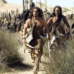 10,000 BC, Steven Strait (foreground), 2008. ©Warner Bros.