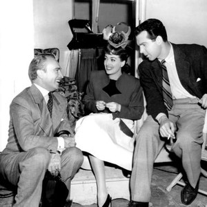 ABOVE SUSPICION, Conrad Veidt, Joan Crawford, Fred MacMurray on set, 1943