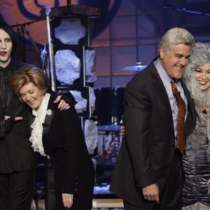 The Tonight Show With Jay Leno, from left: Marilyn Manson, Sharon Osbourne, Jay Leno, Roseanne Barr, 'Season', ©NBC