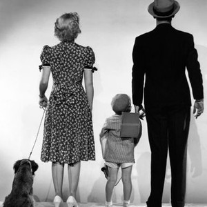 BLONDIE BRINGS UP BABY, from left, Penny Singleton, Larry Simms, Arthur Lake, 1939