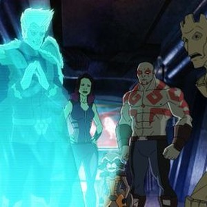 Marvel's Guardians of the Galaxy, from left: Vanessa Marshall, Trevor Devall, David Sobolov, Kevin Michael Richardson, 'Crystal Blue Persuasion', Season 1, Ep. #11, ©DISNEYXD