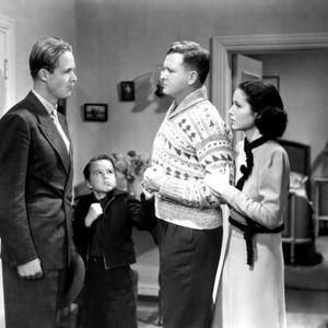 THE KID COMES BACK, from left: Wayne Morris, Dickie Jones, Barton MacLane, June Travis, 1938