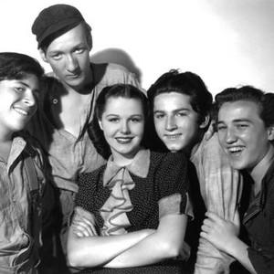 LITTLE TOUGH GUY, from left, Bernard Punsly, Huntz Hall, Helen Parrish, Gabriel Dell, Jackie Searl, 1938