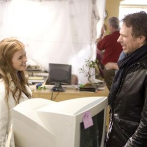 CONFESSIONS OF A SHOPAHOLIC, from left: Isla Fisher, producer Jerry Bruckheimer, on set, 2009. ©Walt Disney Co.
