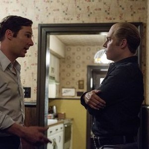BLACK MASS, from left: Benedict Cumberbatch, Johnny Depp, as Whitey Bulger, 2015. ph: Claire Folger/©Warner Bros. Pictures