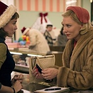 (L-R) Rooney Mara as Therese Belivet and Cate Blanchett as Carol Aird in "Carol."