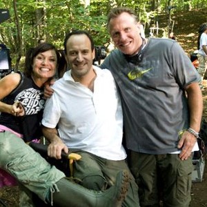 COLLEGE ROAD TRIP, executive producer Ann Marie Sanderlin (left), director Roger Kumble (center), on set, 2008. ©Walt Disney Co.