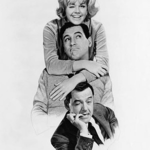 SEND ME NO FLOWERS, (top to bottom), Doris Day, Rock Hudson, Tony Randall, 1964