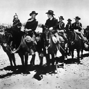 NEW MEXICO, first, second, third and eighth from left: Jeff Corey, Lew Ayres, Robert Hutton, Raymond Burr, 1951