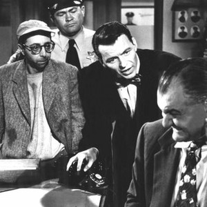 THE MAN WITH THE GOLDEN ARM, Arnold Stang, Harold Hart, Frank Sinatra, Emile Meyer, 1955