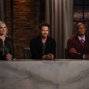 American Dream Builders, Monica Pedersen (L), Nate Berkus (C), Eddie George (R), 'Downtown Lofts', Season 1, Ep. #8, 05/04/2014, ©NBC