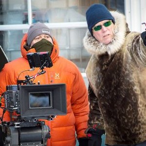 IN ORDER OF DISAPPEARANCE, (aka KRAFTIDIOTEN), from left: cinematographer Philip Ogaard, director Hans Petter Moland, on set, 2014. © Magnet Releasing