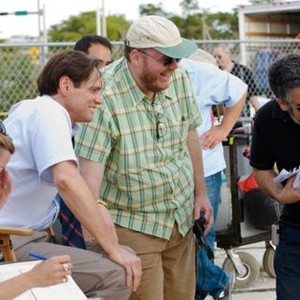 I LOVE YOU PHILLIP MORRIS, Jim Carrey (hand on knee), directors John Requa (basball cap), Glenn Ficarra (right), on set, 2009. ph: Patti Perret/©Newmarket Films