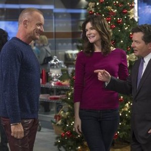 The Michael J. Fox Show, Sting (L), Betsy Brandt (C), Michael J. Fox (R), 'Christmas', Season 1, Ep. #11, 12/12/2013, ©NBC