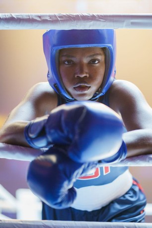 Claressa Shields (Ryan Destiny), in "The Fire Inside." (Amazon MGM Studios)