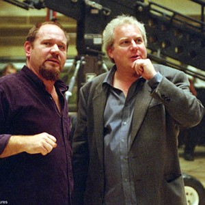 Production Designer John Myhre (right) and supervising art director Tomas Voth (left) were charged with building the forty-foot-tall mansion and all its sets. photo 13