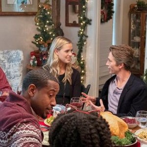 CHRISTMAS CAMP, FOREGROUND IN CHRISTMAS SWEATER: SHADNER IFRENE; FAR SIDE OF TABLE FROM LEFT: JOHN JAMES, LILY ANNE HARRISON, BOBBY CAMPO, REECE ENNIS, (AIRED JULY 7, 2019). © HALLMARK CHANNEL